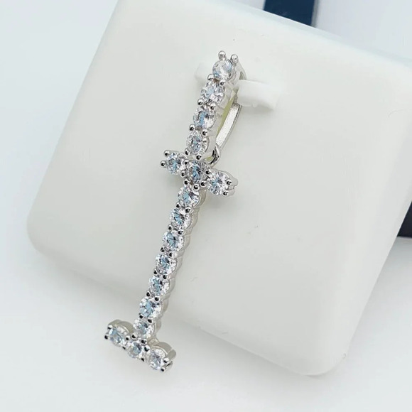 "925 Sterling Silver Cubic Zirconia Initial Pendant, UU1P6A6175 - Picture 3 of 10